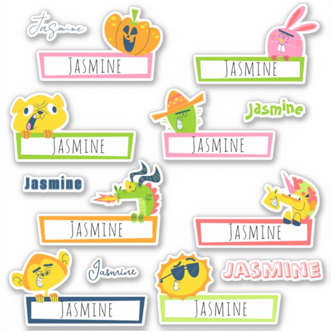 Pegatina Personalizado divertido de Cute Retro | Volver a l (Anverso)