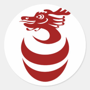 Pegatina Personalizado Dragón Rojo