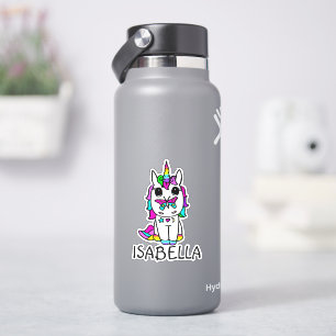 Pegatina Personalizado el nombre morado de unicornio y mari