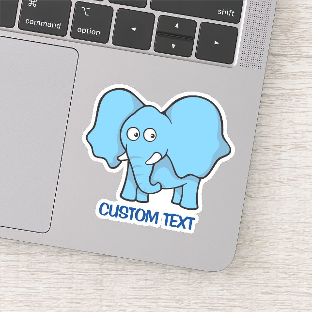 Pegatina Personalizado Elefante Azul (Detalle)