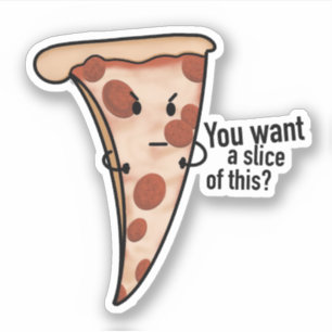 Pegatina Personalizado enojado Pizza Slice