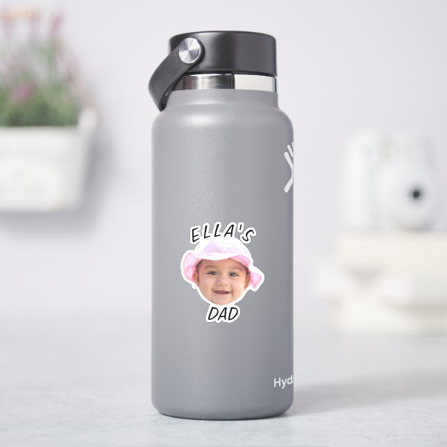 Pegatina Personalizado Face Face Photo New Dad (hidrofrasco)