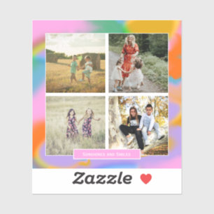 Pegatina Personalizado familia verano 4 foto Sol y Sonrisas