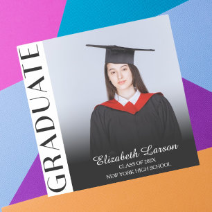 Pegatina Personalizado Foto Moderno Elegante Graduación Sen