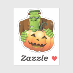 Pegatina Personalizado Frankenstein con Calabaza