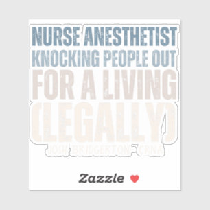 Pegatina Personalizado Funny CRNA SRNA Tachando a la gente 