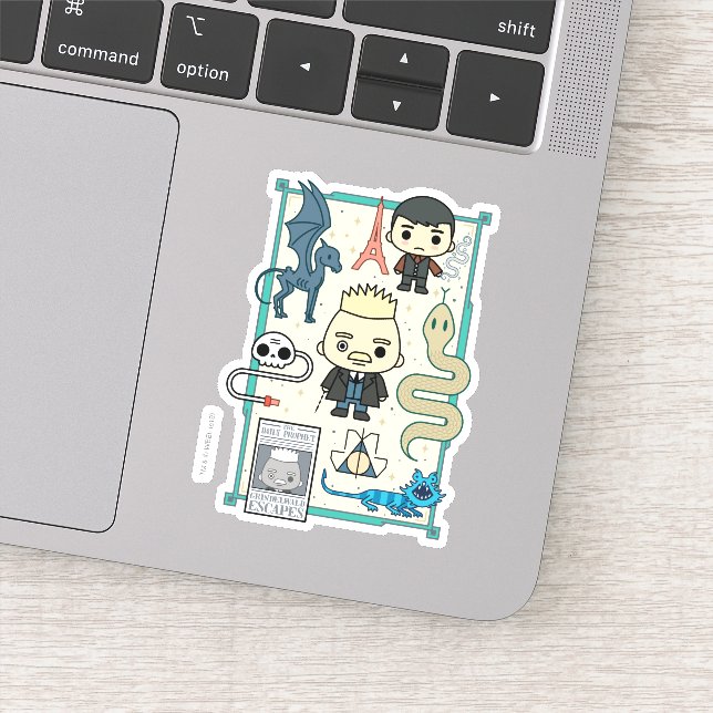 Pegatina Personalizado GELLERT GRINDELWALD™ y Barebone (Detalle)