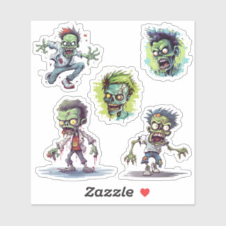 Pegatina Personalizado gracioso 5 Loco Zombie
