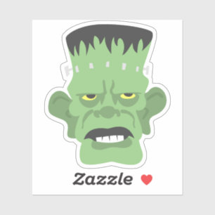 Pegatina Personalizado Green Frankenstein Head con ojos ama
