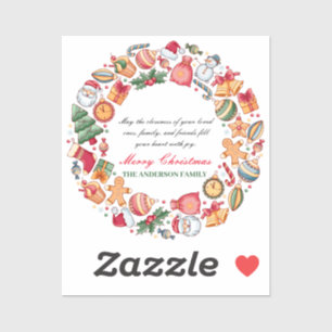 Pegatina Personalizado Holiday Greetings Feliz Navidad