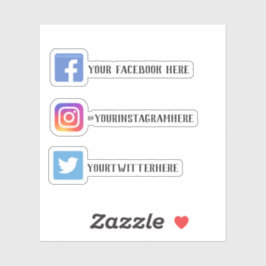 Pegatina Personalizado Instagram Facebook Twitter Medios so