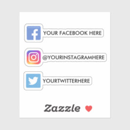 Pegatina Personalizado Instagram Facebook Twitter Medios so