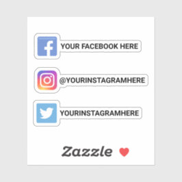 Pegatina Personalizado Instagram Facebook Twitter Medios so