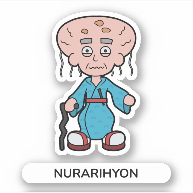 Pegatina Personalizado japonés Yokai Monster Nurarihyon (Anverso)