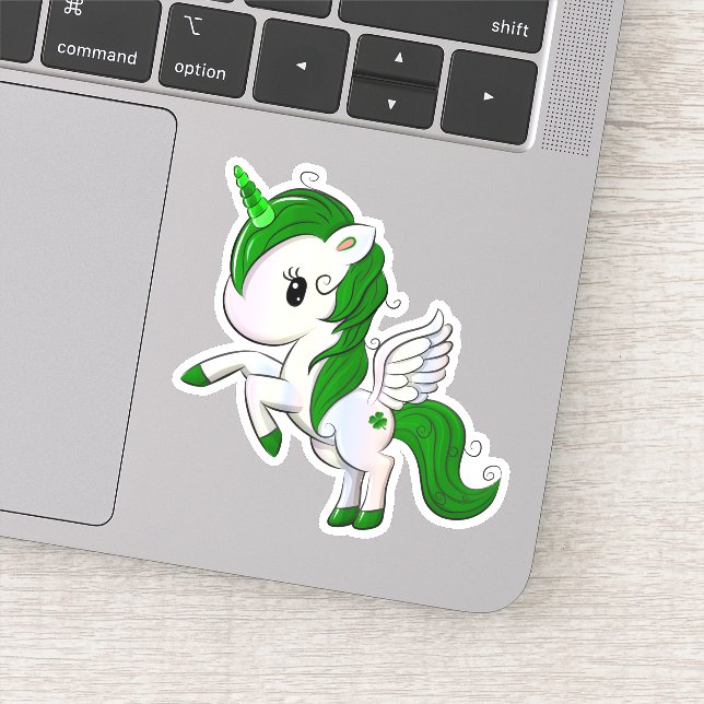 Pegatina Personalizado lindo San Patrick's Day Unicorn Pega (Detalle)