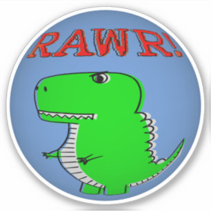 Pegatina Personalizado lindo y enojado T-Rex RAWR