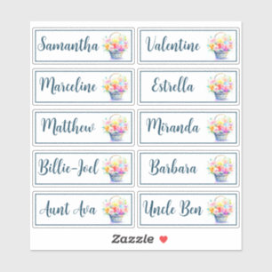 Pegatina Personalizado Lista de invitados 10 Nombres caligr