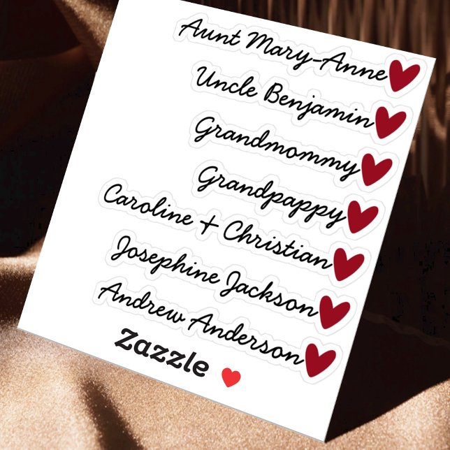 Pegatina Personalizado Lista de invitados 7 Nombres Caligra (Subido por el creador)