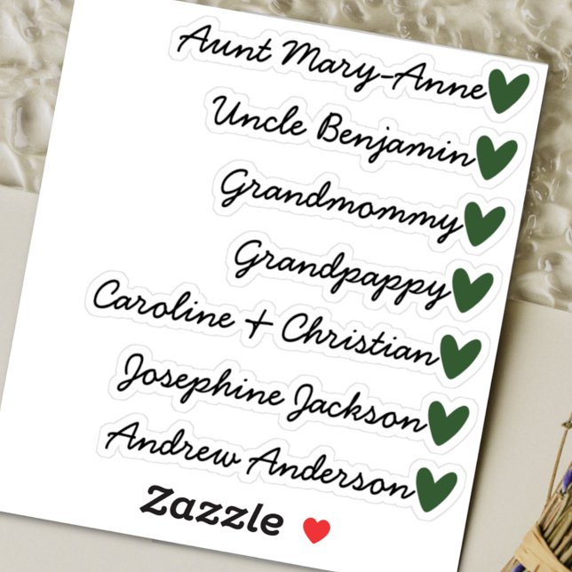 Pegatina Personalizado Lista de invitados 7 Nombres Caligra (Subido por el creador)