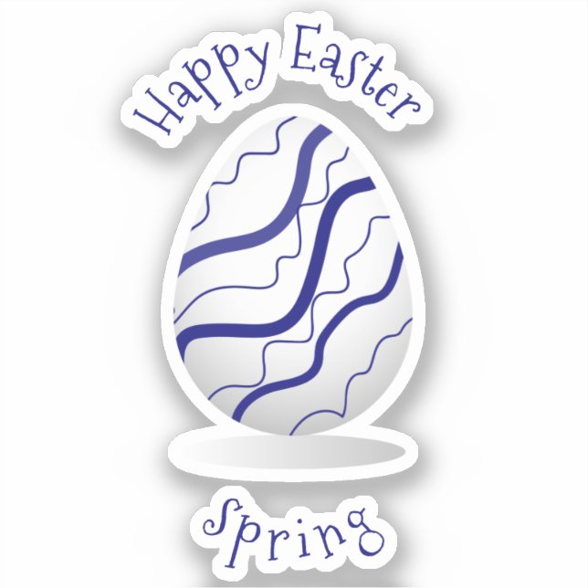 Pegatina Personalizado Minimalista romántico feliz de Pascu (Anverso)