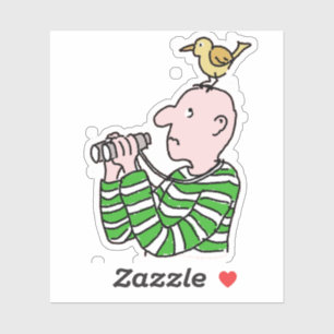 Pegatina Personalizado mirador de pájaros con un pájaro e