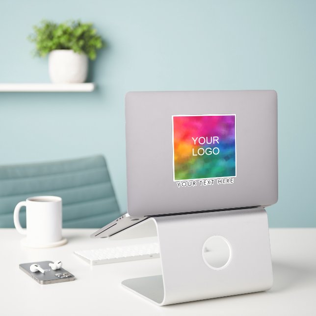 Pegatina Personalizado moderno carga el logotipo comercial  (Ordenado portátil  en el escritorio)