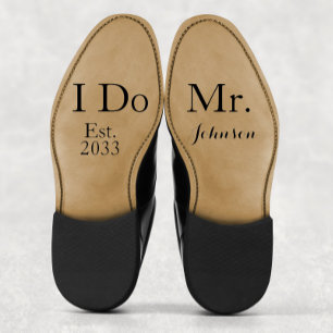 Pegatina Personalizado moderno Sr. I Do Groom Boda Shoes De