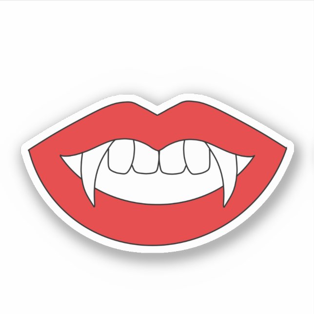 Pegatina Personalizado Monster Vampiros Ligas de dientes af (Anverso)