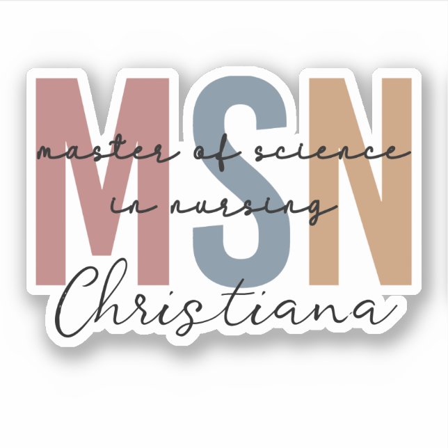 Pegatina Personalizado MSN Master en Ciencias en Graduación (Anverso)