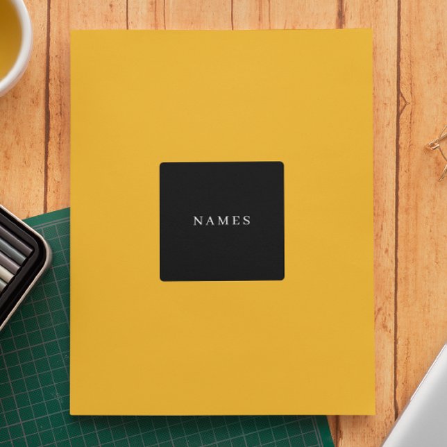 Pegatina Personalizado negro simple Añadir su nombre elegan (Subido por el creador)