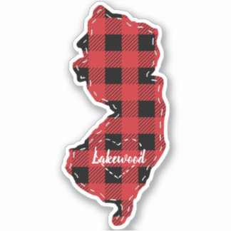 Pegatina Personalizado New Jersey State Hometown Plaid Navi