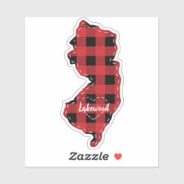 Pegatina Personalizado New Jersey State Hometown Plaid Navi