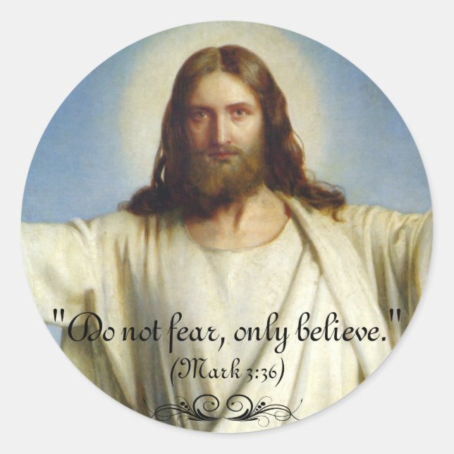 pegatina Personalizado "No temas, solo créeme" (Anverso)