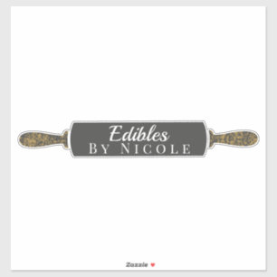 Pegatina Personalizado Nombre comercial Rolling Pin Bakery