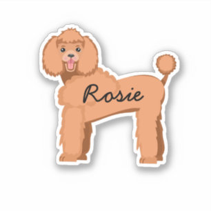 Pegatina Personalizado nombre del perro apricot poodle