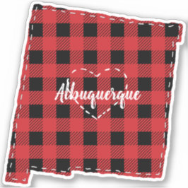 Pegatina Personalizado Nuevo México Hometown State Plaid Na