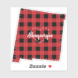Pegatina Personalizado Nuevo México Hometown State Plaid Na