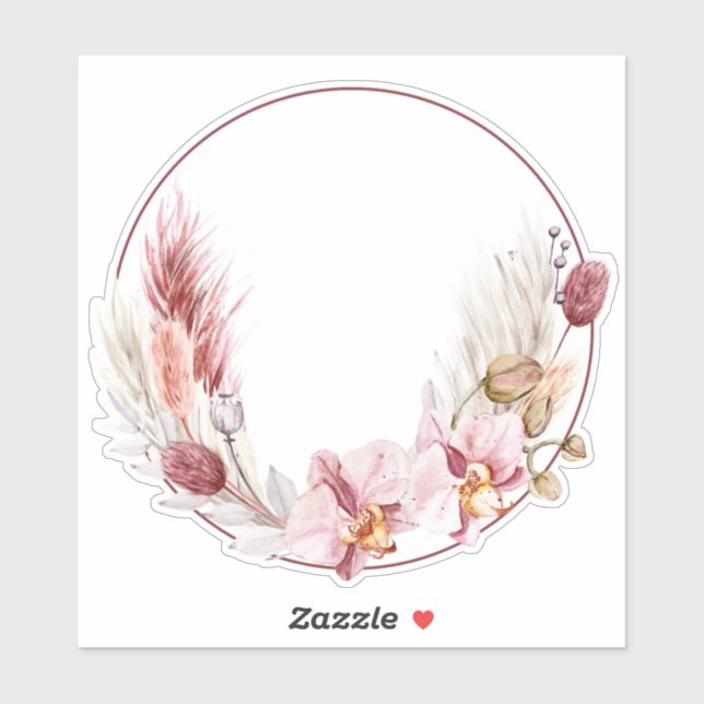 Pegatina Personalizado pampas alrededor (Hoja)