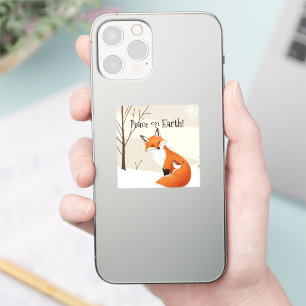 Pegatina Personalizado Paz Tierra Minimalista Fox Bird Anim