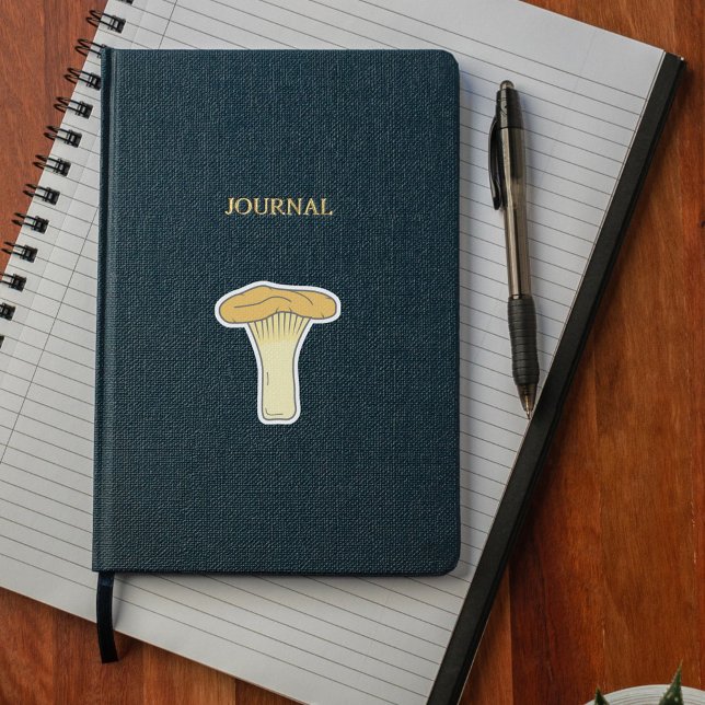 Pegatina Personalizado-Pegatina de corte de hongos de Chant (Botanical Chanterelle Mushroom Custom-Cut Sticker)