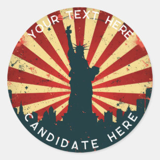 pegatina personalizado: Pegatina de voto retro-est