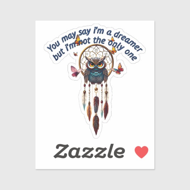 Pegatina Personalizado Personaliza A Búho Boho Hermoso Hipp (Hoja)