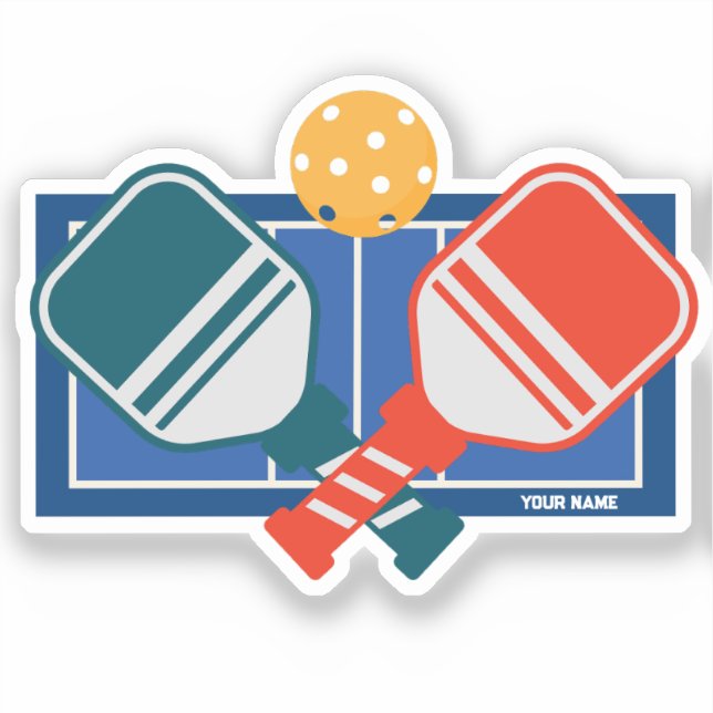 Pegatina Personalizado Pickleball Paddles Court (Anverso)