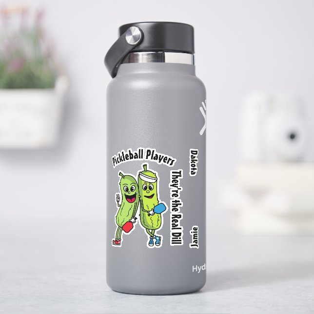 Pegatina Personalizado Pickles Pickleball (hidrofrasco)