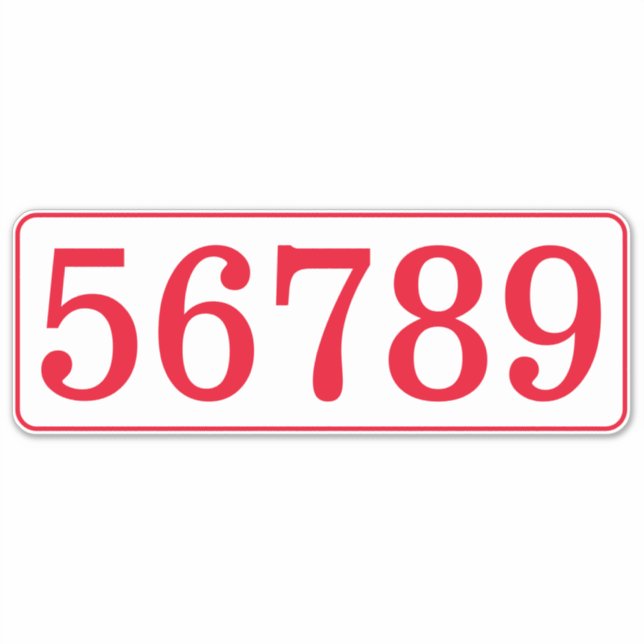 Pegatina Personalizado plantilla de número de casa de buzón (Anverso)