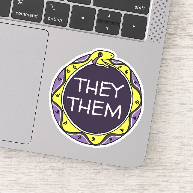 Pegatina Personalizado pronuncia serpiente Ouroboros no bin (Detalle)