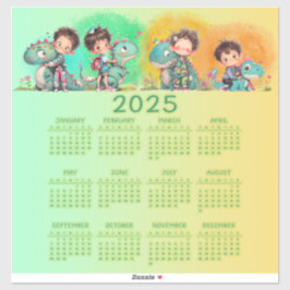 Pegatina Personalizado Quirky Boy & Dinosaur