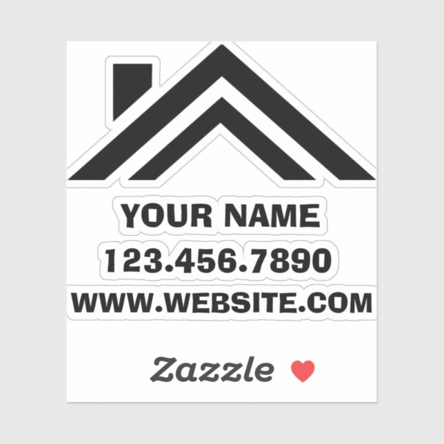 Pegatina Personalizado Realtor Real Estate Nombre Car Truck (Hoja)