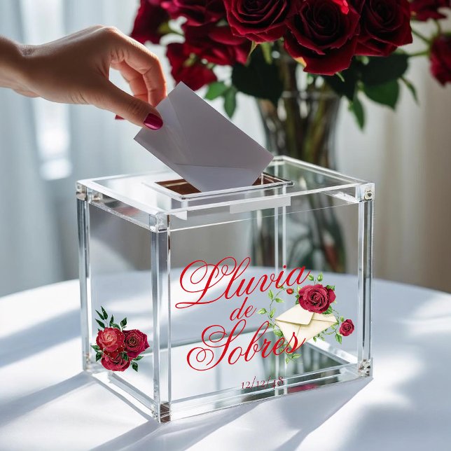 Pegatina Personalizado Red Roses Lluvia de Sobres (Lluvia de Sobres Stickers to Decorate your Card Box.)