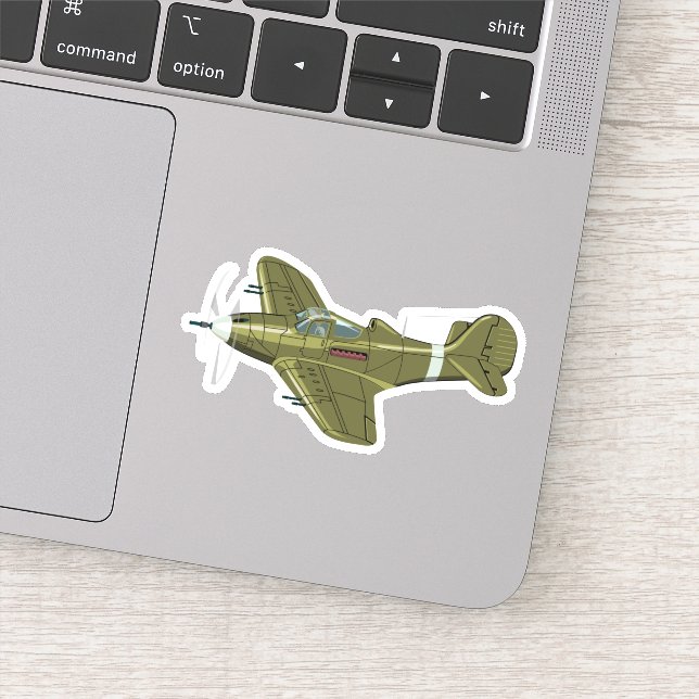 Pegatina Personalizado retro avión de combate (Detalle)